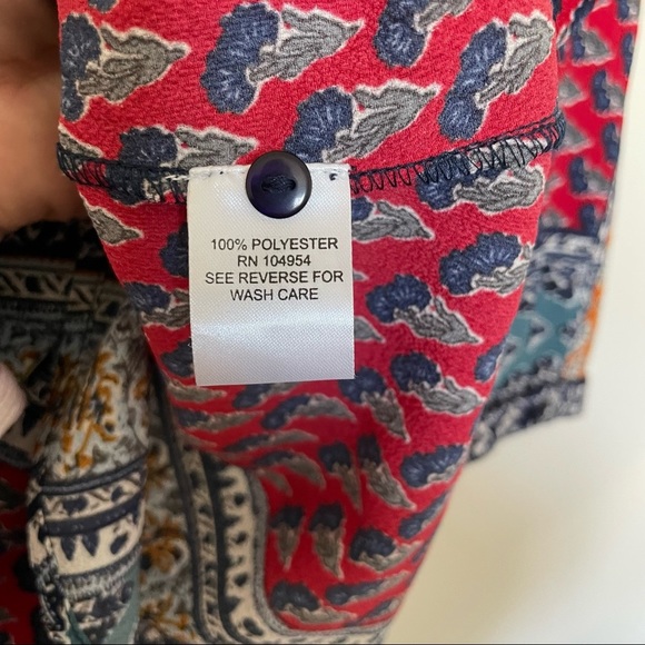 Antilia Femme Split Neck 3/4 Sleeve Tunic Top. Size Medium - Picture 8 of 8